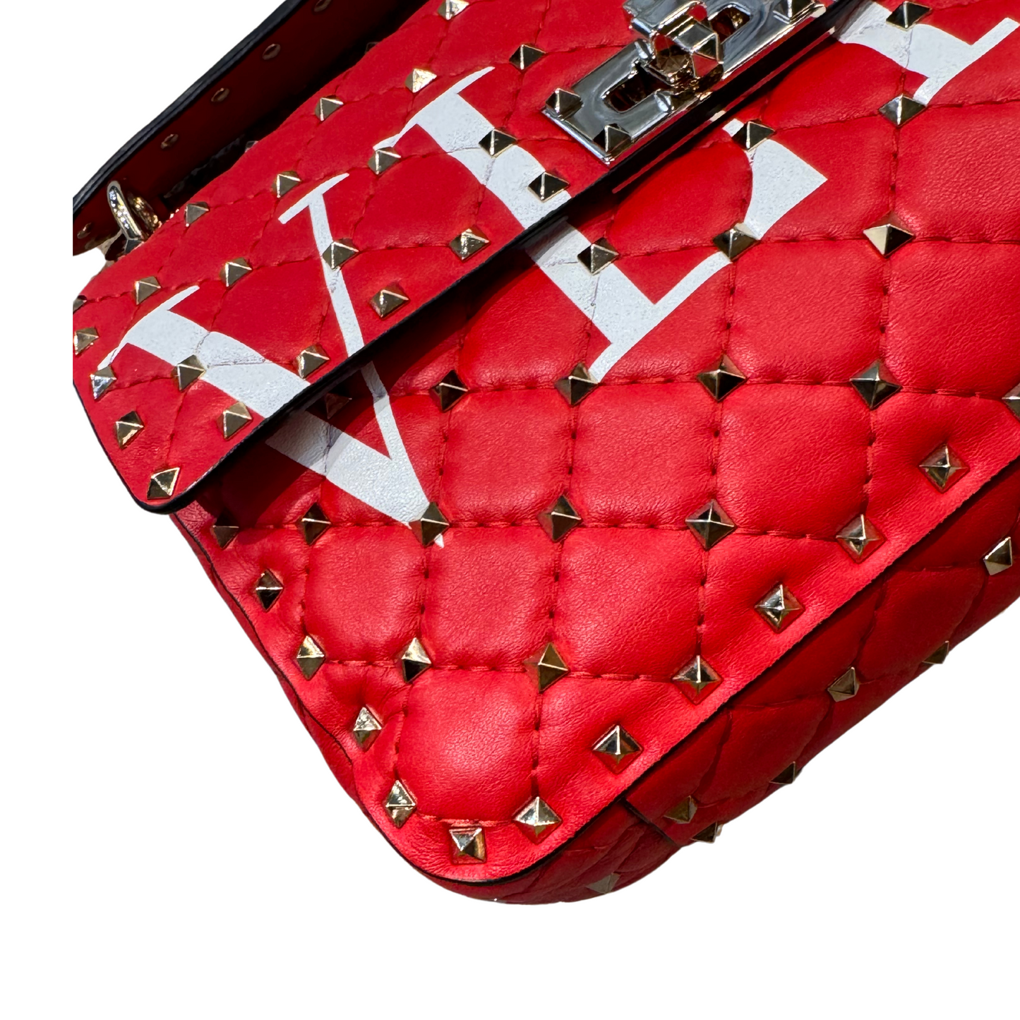 VALENTINO SPIKE ROSSA SCRITTA BIANCA