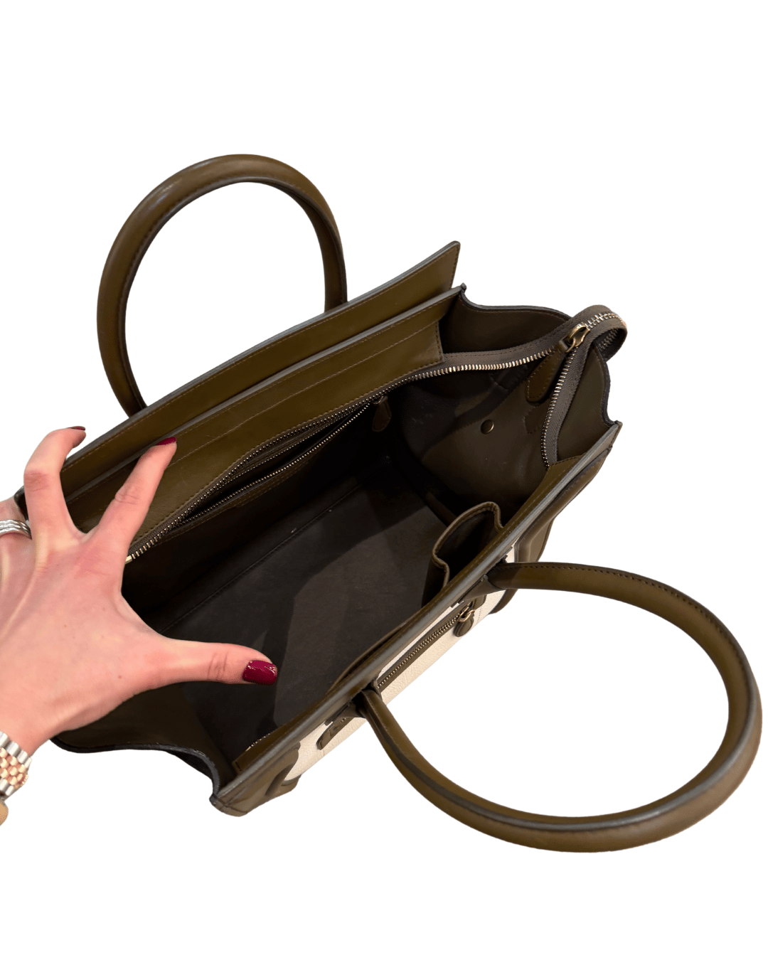 CELINE LUGGAGE TRICOLORE PELLE E SUEDE