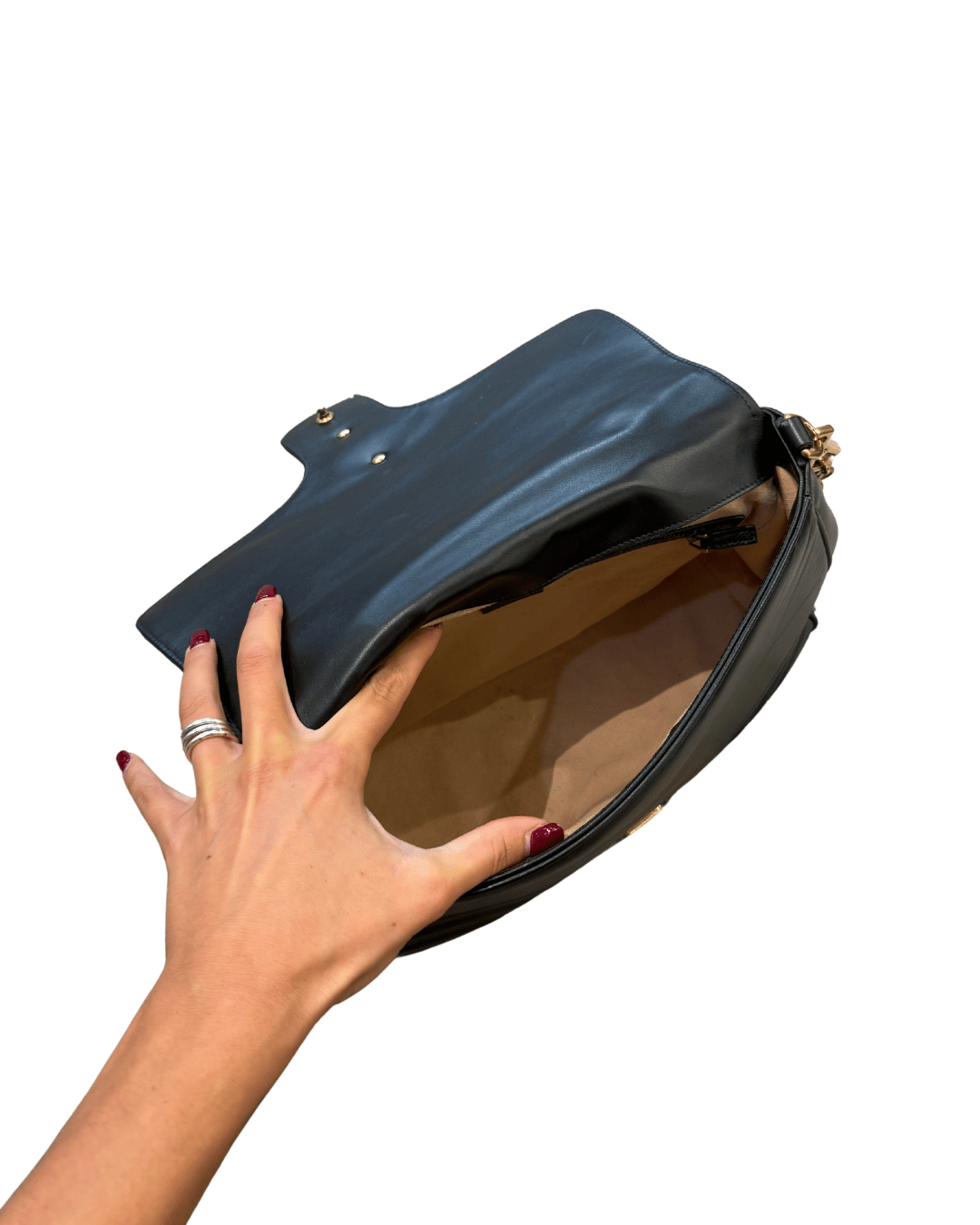 GUCCI MARMONT HANDLE BAG NERA