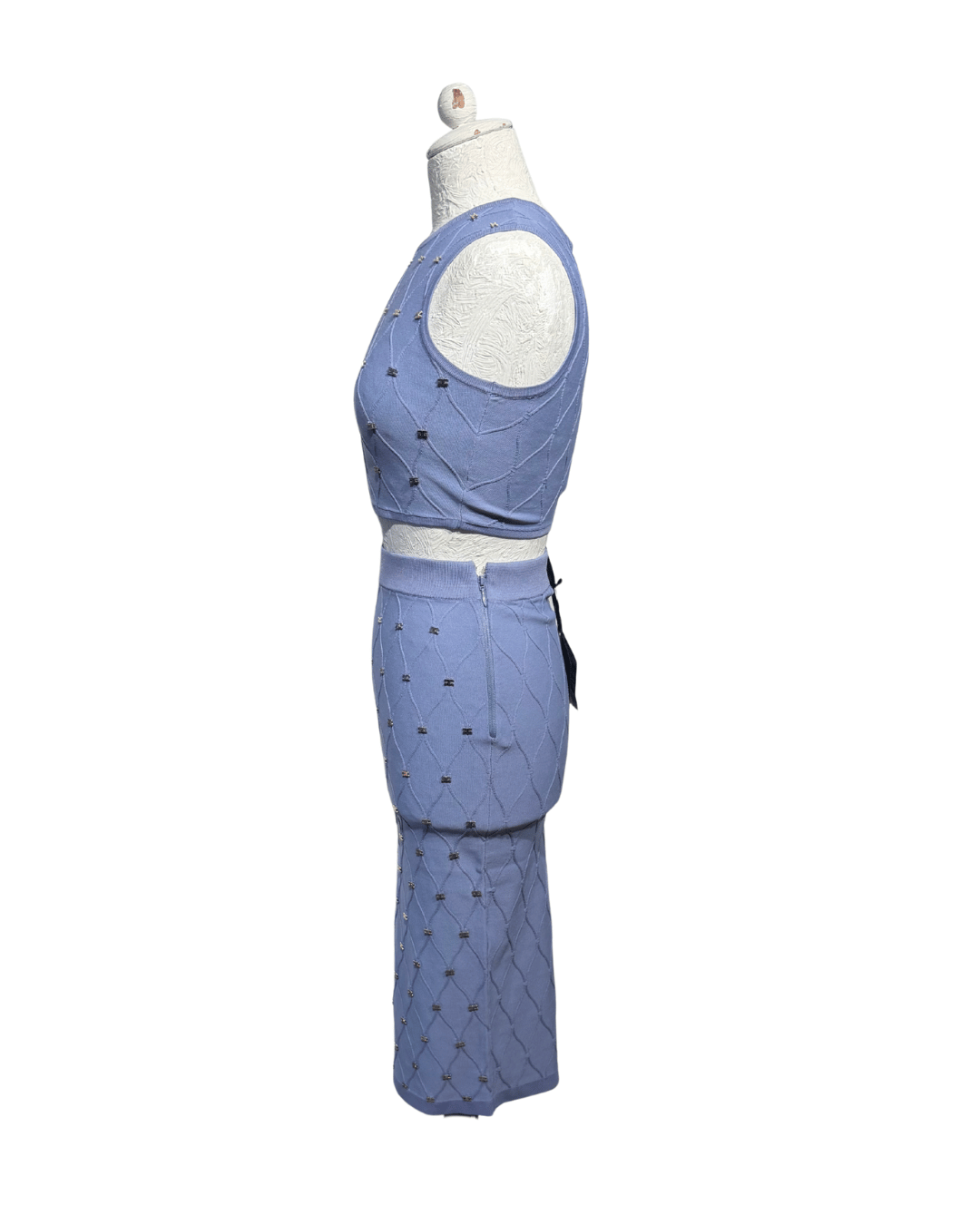 COMPLETO IN MAGLIA INDACO ELISABETTA FRANCHI Tg 40