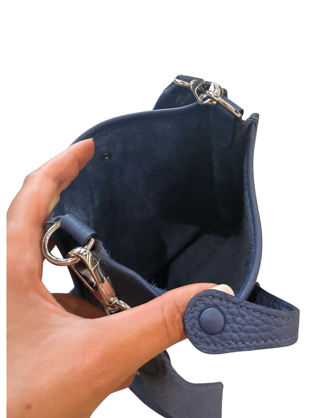 MINI EVELYNE HERMES BLU ALVIO