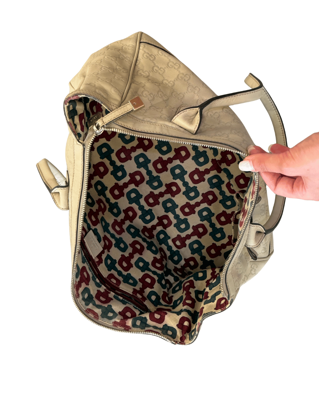 BORSA GUCCISSIMA COLOR GHIACCIO DOPPI MANICI