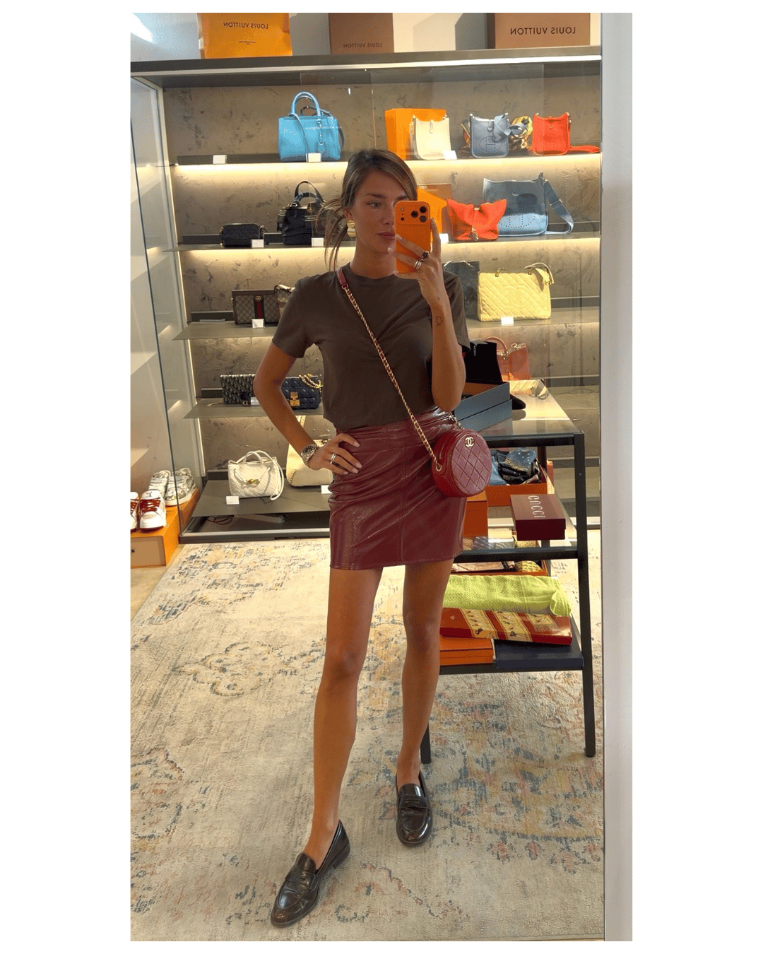 GONNA CORTA SIMILPELLE BORDEAUX ELISABETTA FRANCHI Tg 40