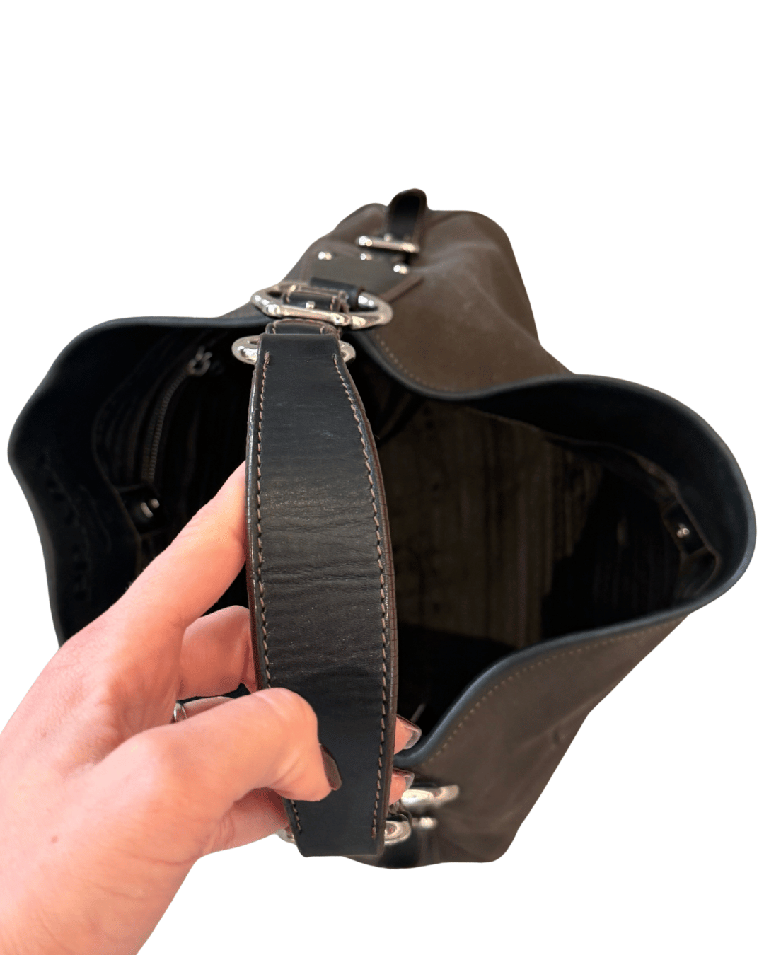 BORSA PRADA MARRONE TESSUTO