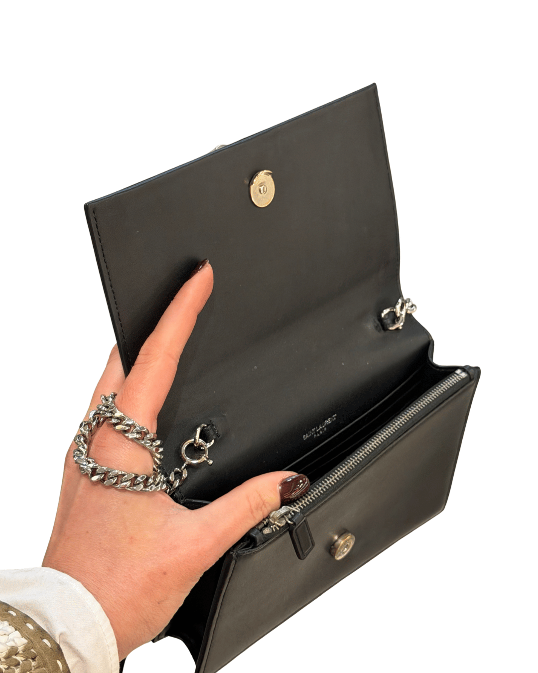 KATE WALLET ON CHAIN YSL NERA CON NAPPINA