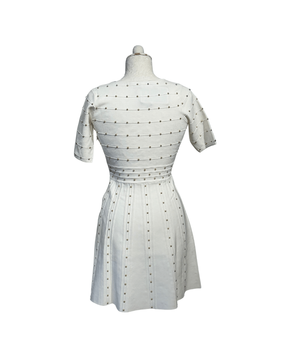 ABITO IN MAGLIA AVORIO CON BORCHIE ELISABETTA FRANCHI Tg 40