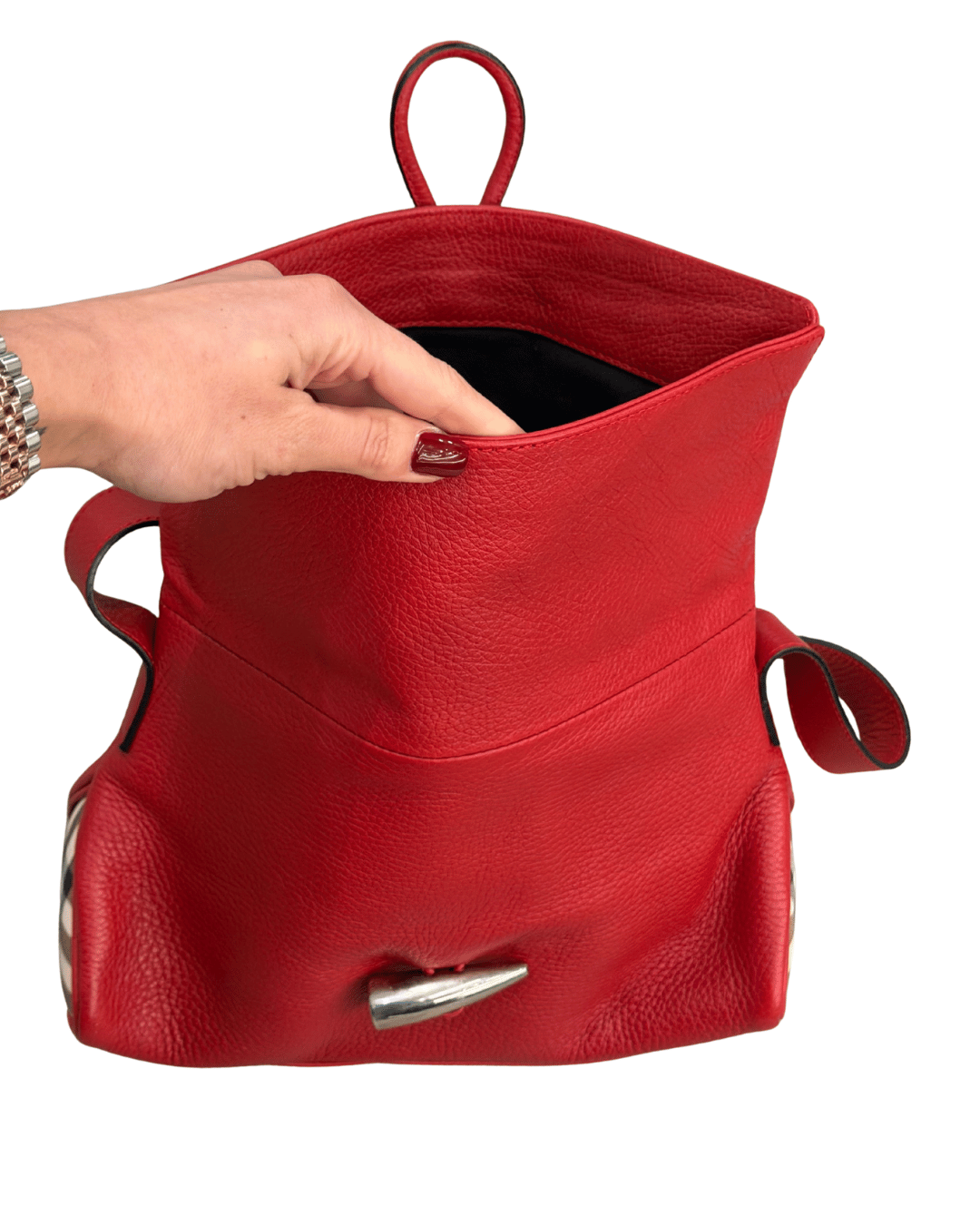 BURBERRY A SPALLA IN PELLE ROSSA