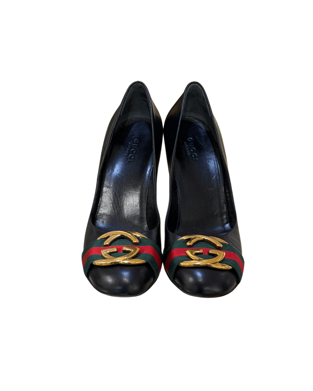 GUCCI DÉCOLLETÉ NERA PELLE WEB TACCO GROSSO Nr 35.5