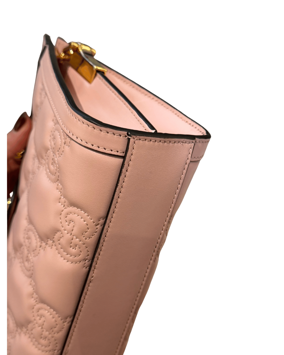 GUCCI PELLE IMPRESSA ROSA CON DUE TRACOLLE