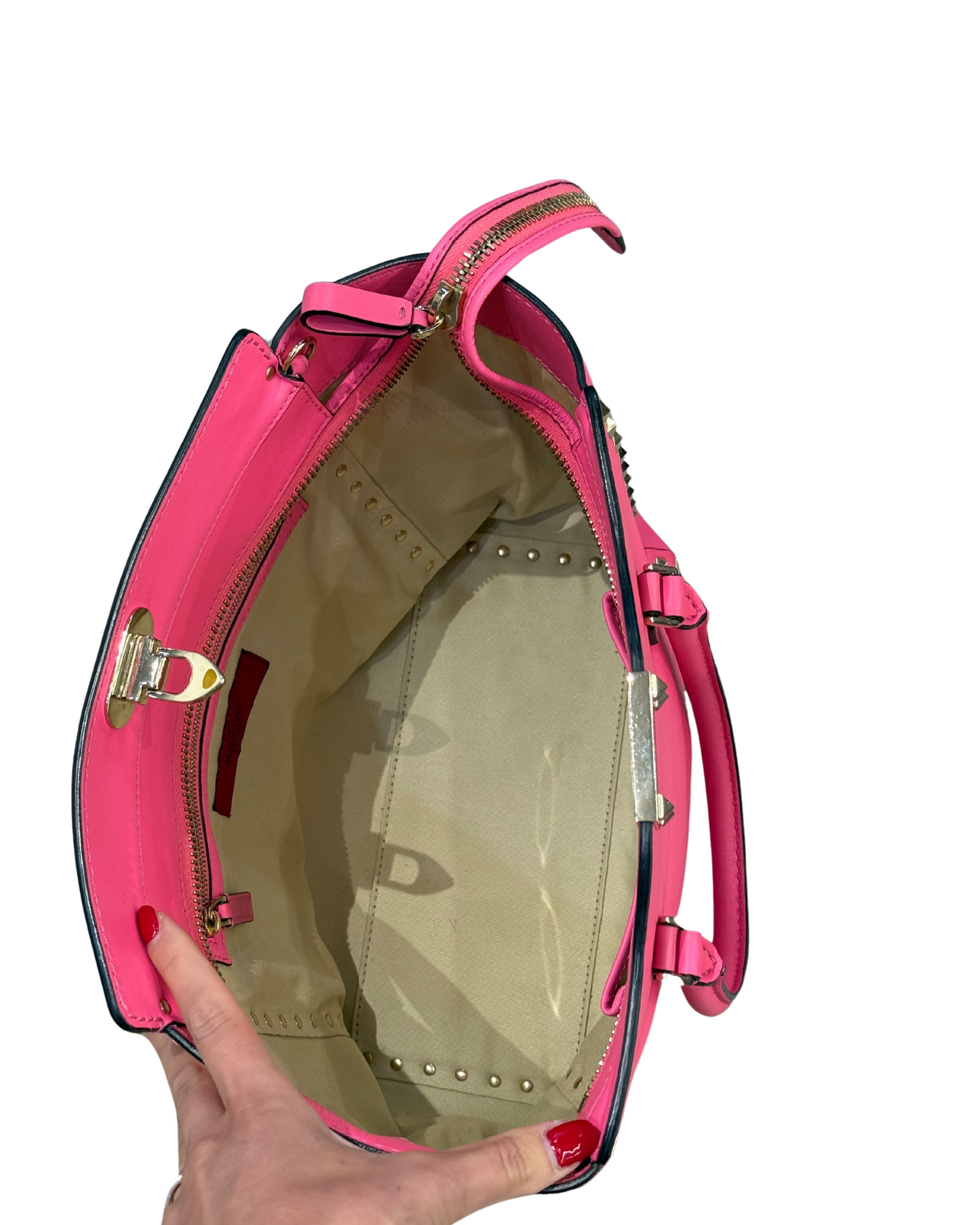 BORSA VALENTINO GARAVANI ROCKSTUD TOTE FLUO