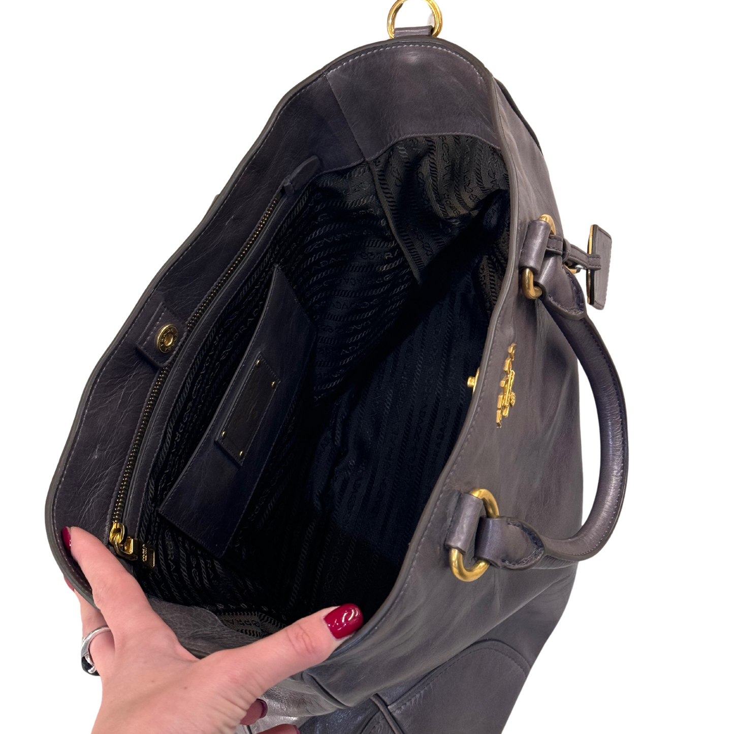 BOOK TOTE PRADA GRIGIA