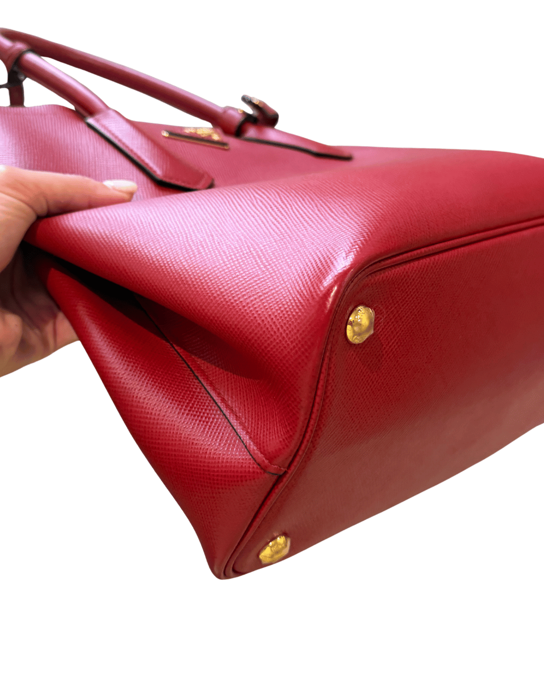 PRADA PELLE SAFFIANO ROSSA A MANO