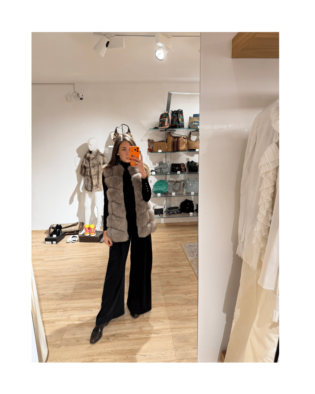 SMANICATO PELO DI VOLPE GRIGIO/TORTORA