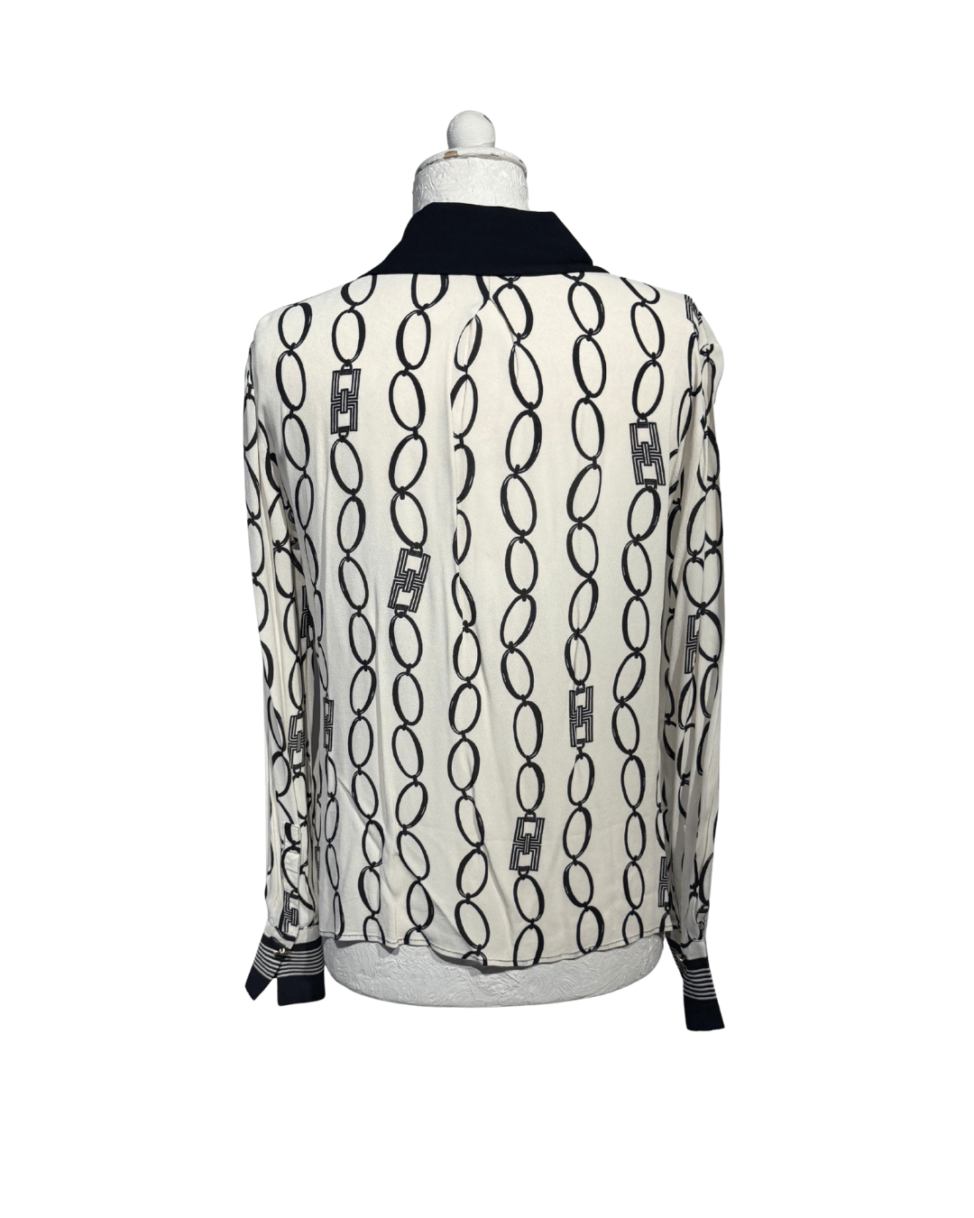 CAMICIA ELISABETTA FRANCHI AVORIO E NERA Tg 42