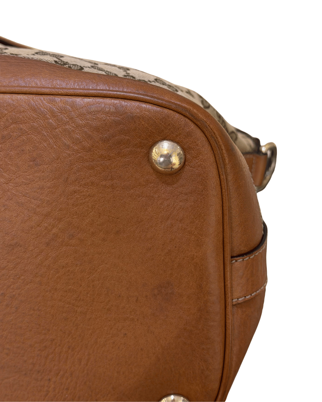BORSA GUCCI GG SUPREME CON RIFINITURE CUOIO E TRACOLLA