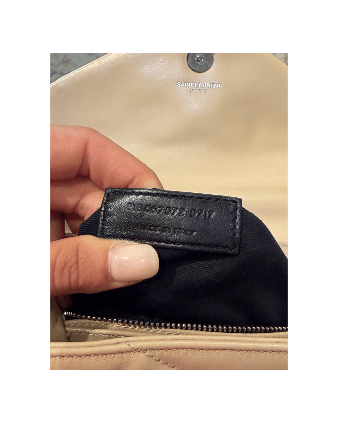 LOULOU TOY YSL BEIGE HARDWARE ARGENTO