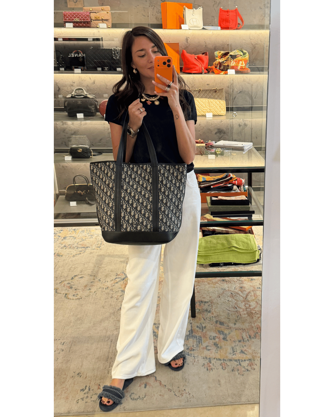 TOTE DIOR TRAMA DIOR OBLIQUE BLU