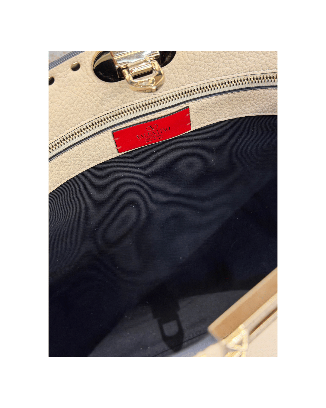 VALENTINO HOBO BAG CREMA BORCHIE