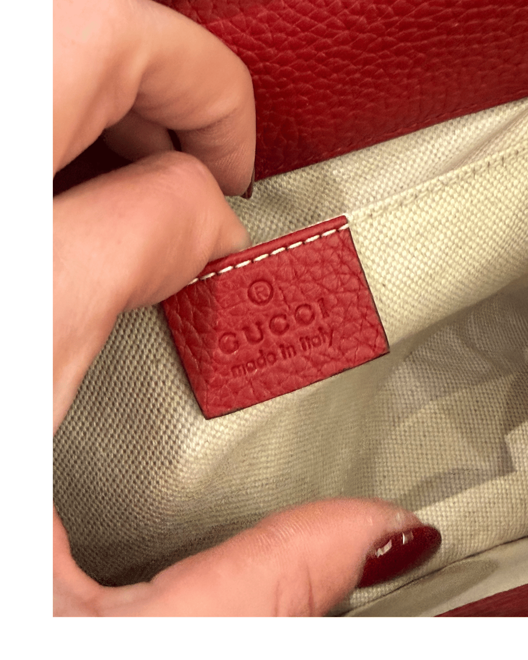 BORSA GUCCI ROSSA CON IMPUNTURE