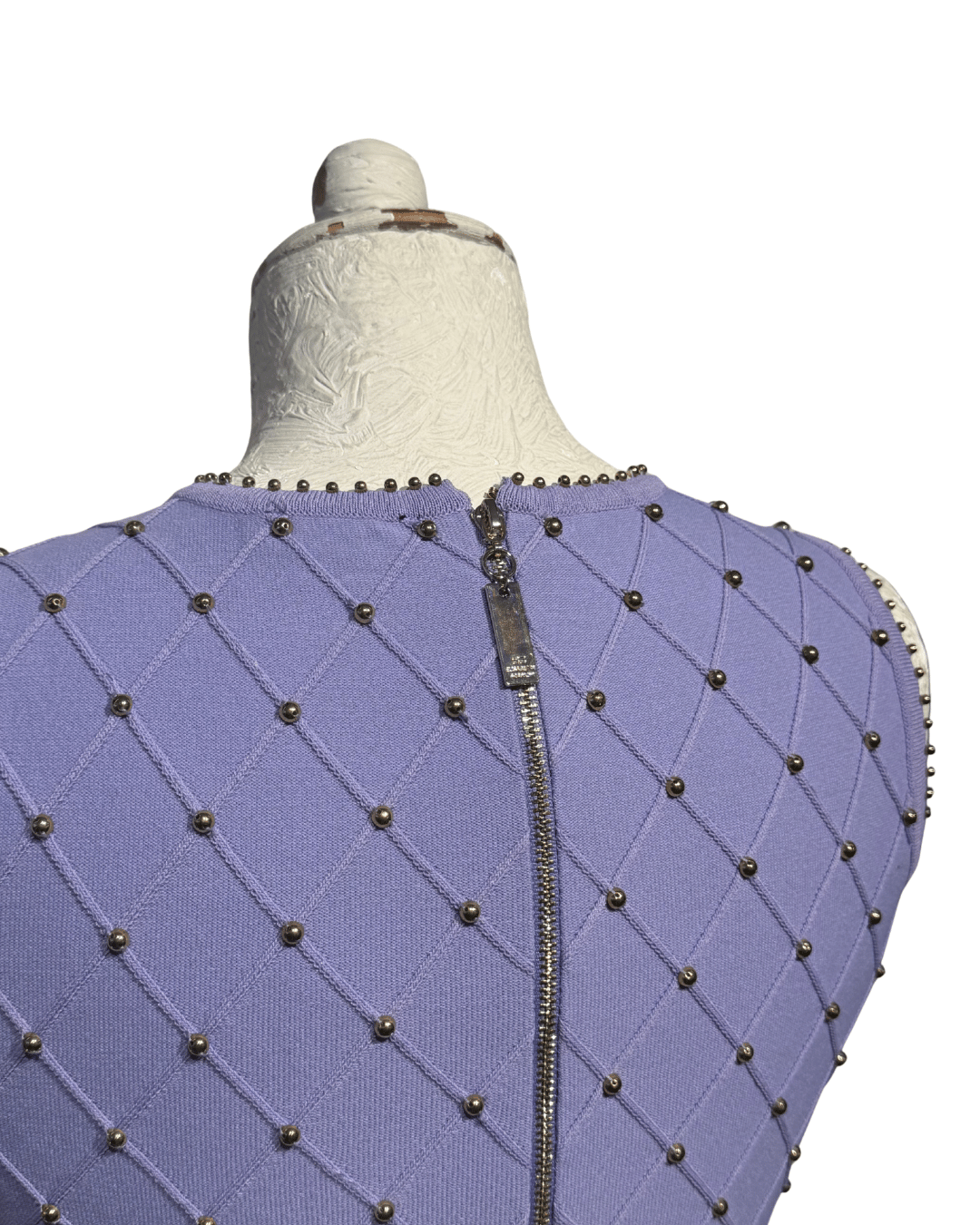 ABITO IN MAGLIA LILLA CON BORCHIE ELISABETTA FRANCHI Tg 40