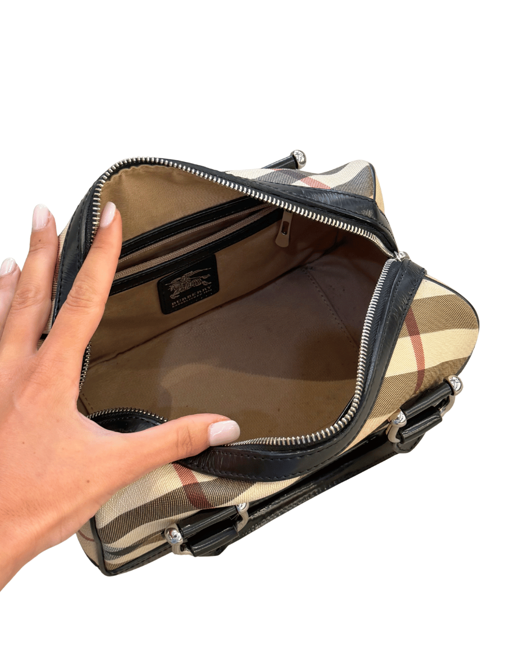 BAULETTO BOWLING BURBERRY RIFINITURE NERE