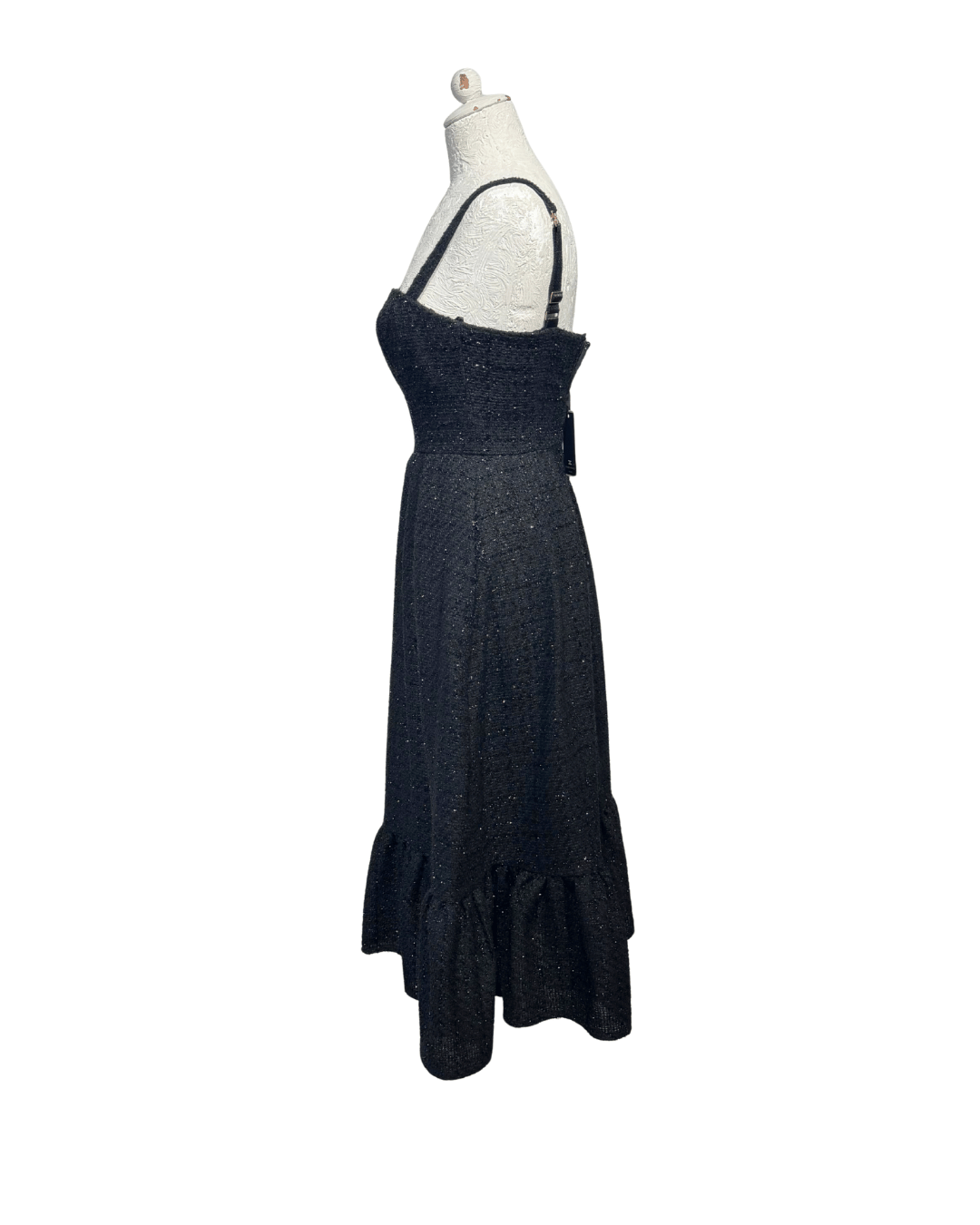 ABITO MIDI TESSUTO BOUCLE NERO ELISABETTA FRANCHI Tg 40