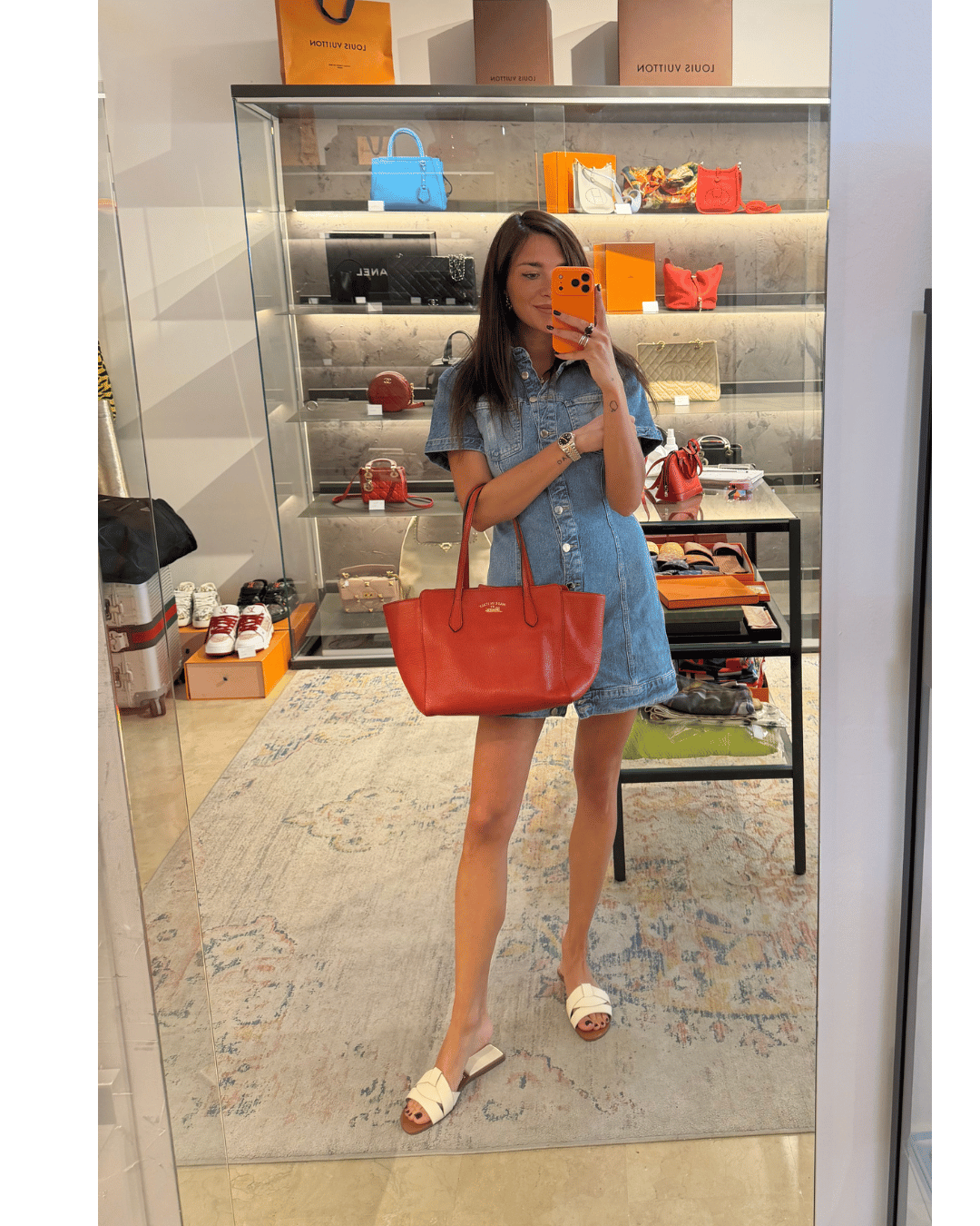 SHOPPER GUCCI SWING ROSSO/CORALLO