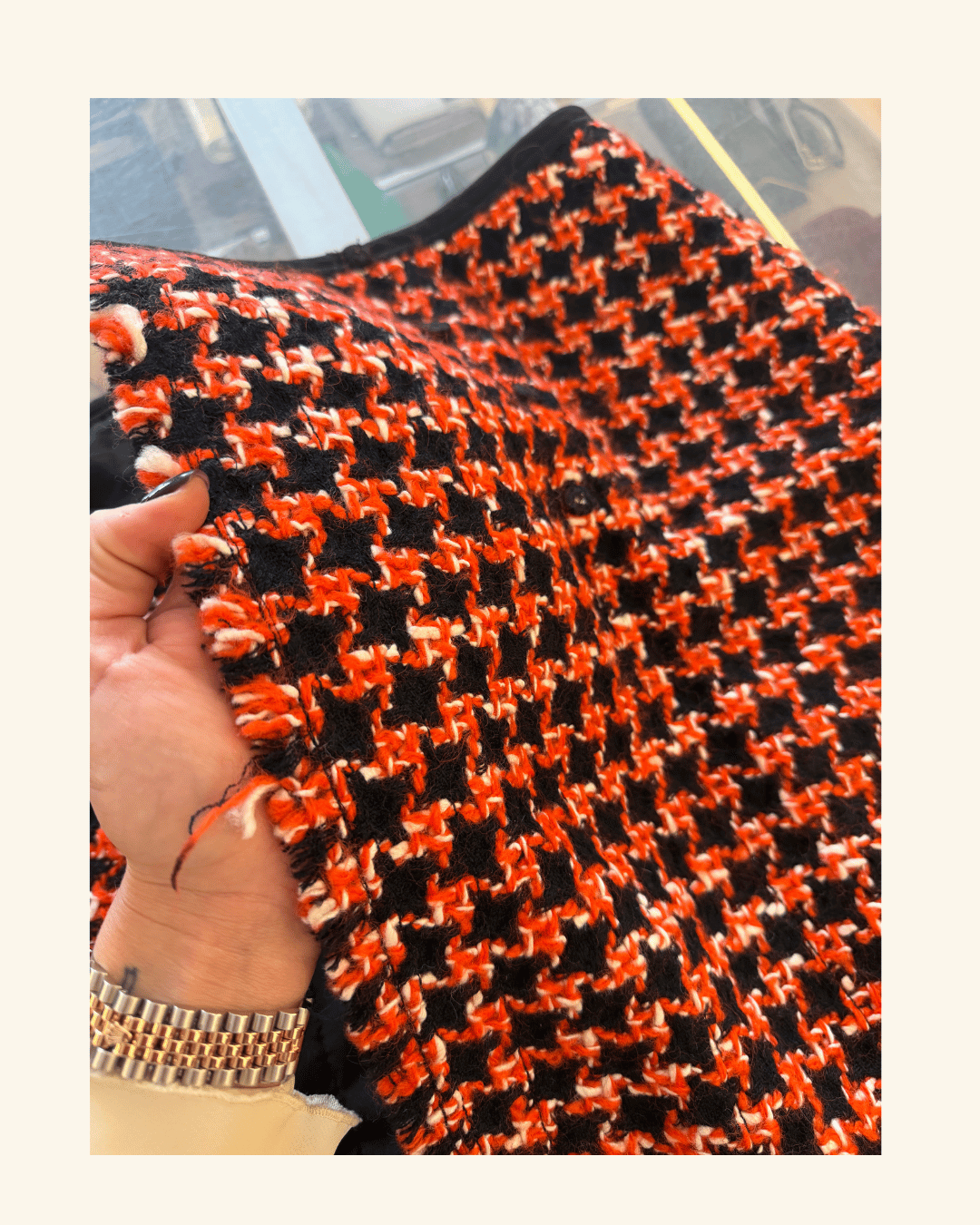 GONNA PRADA BOUCLE NERA ARANCIONE E BIANCA TG 40