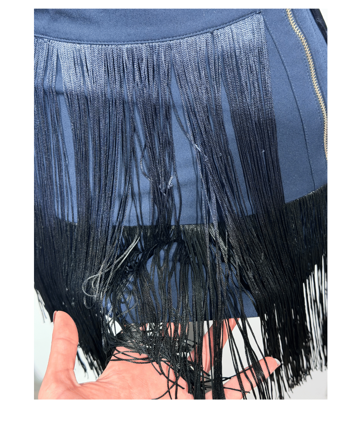 GONNA ELISABETTA FRANCHI FRANGE BLU E NERA Tg 42