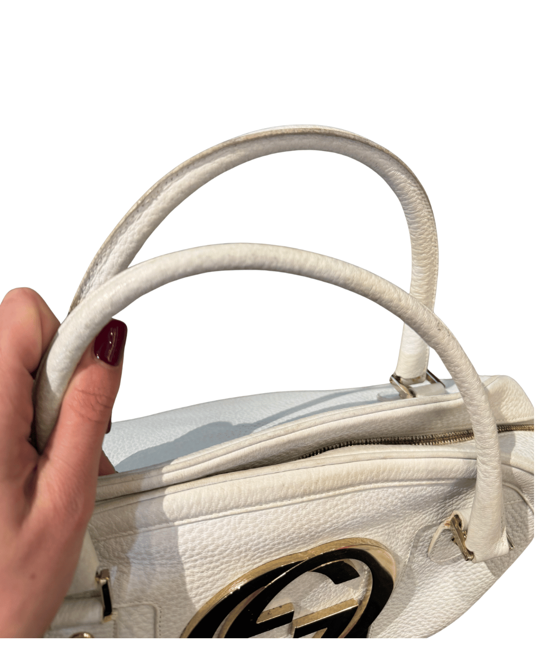 GUCCI BOSTON BLONDIE PELLE BIANCA FASCIA WEB