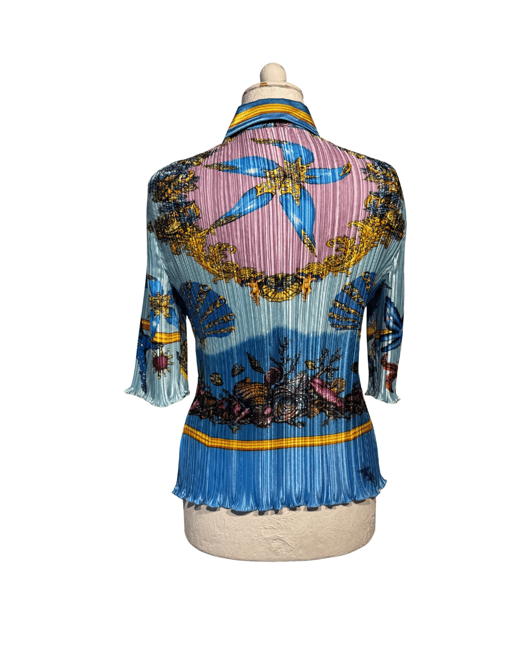 CAMICIA VERSACE PLISSE STAMPA MARINA Tg 44