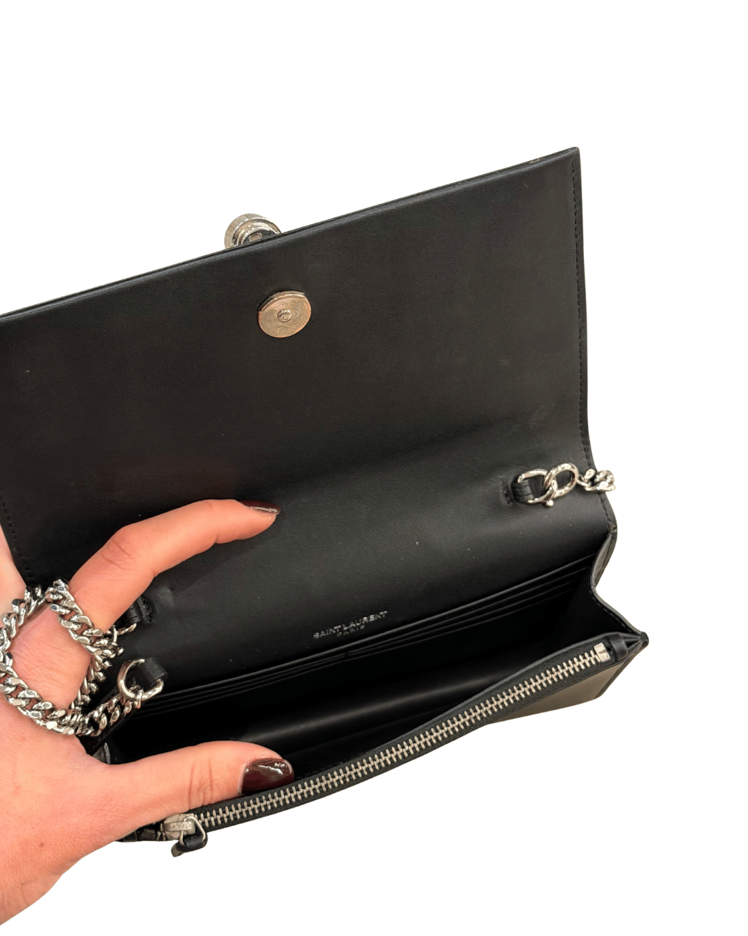 KATE WALLET ON CHAIN YSL NERA CON NAPPINA