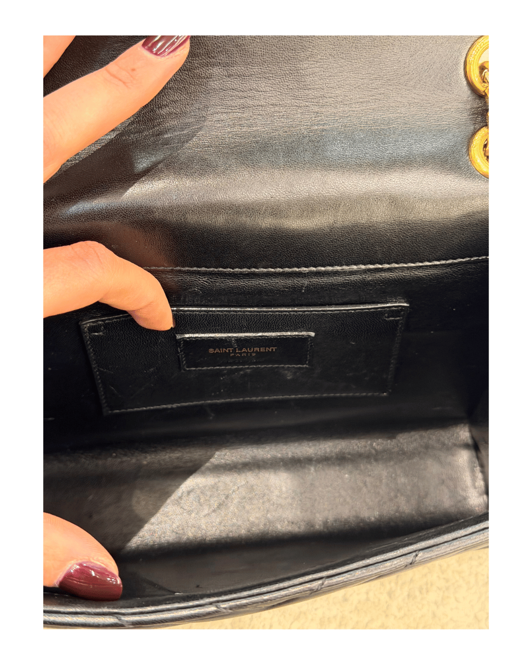 BORSA LINEA ENVELOPE YSL PELLE LISCIA NERA