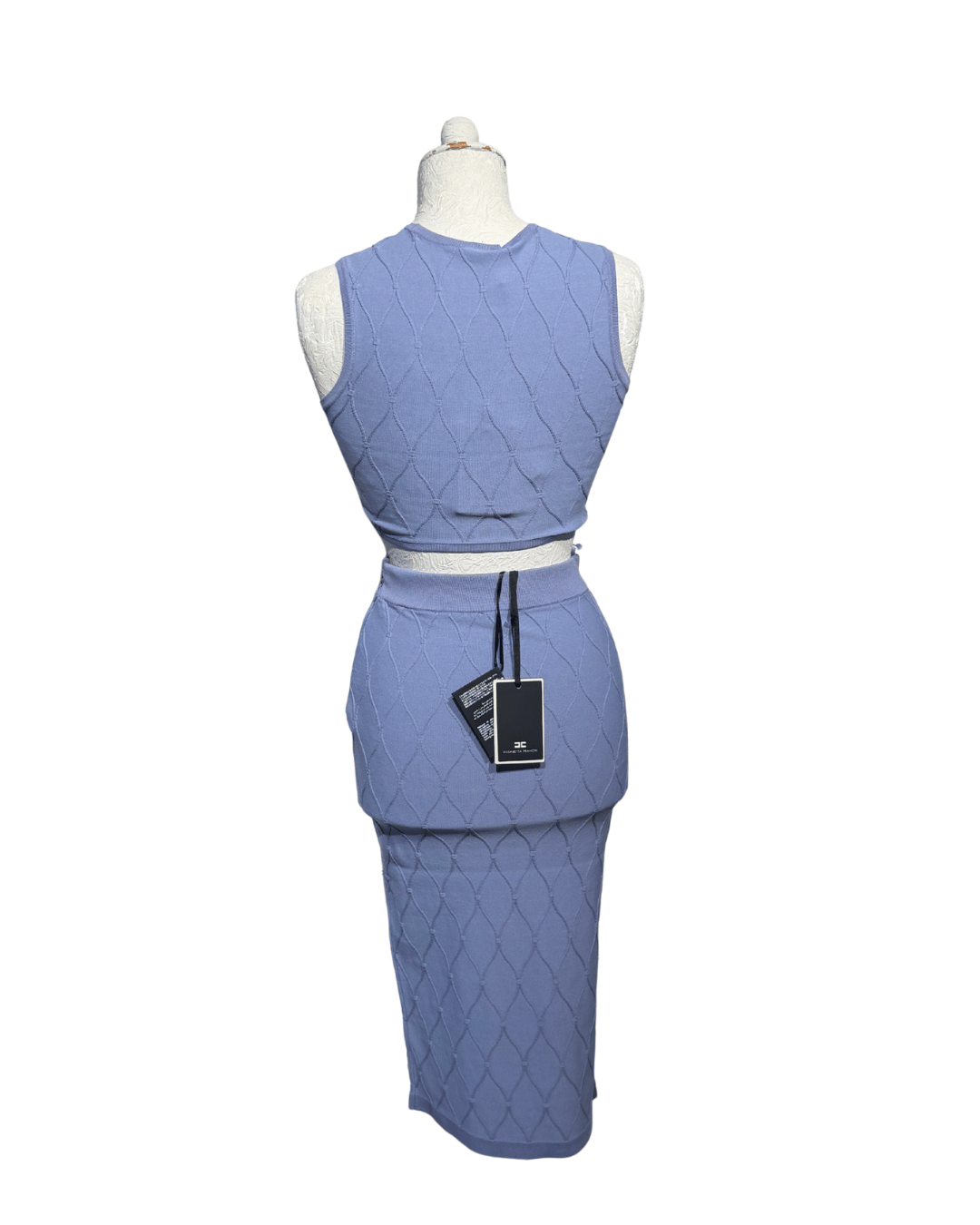 COMPLETO IN MAGLIA INDACO ELISABETTA FRANCHI Tg 40