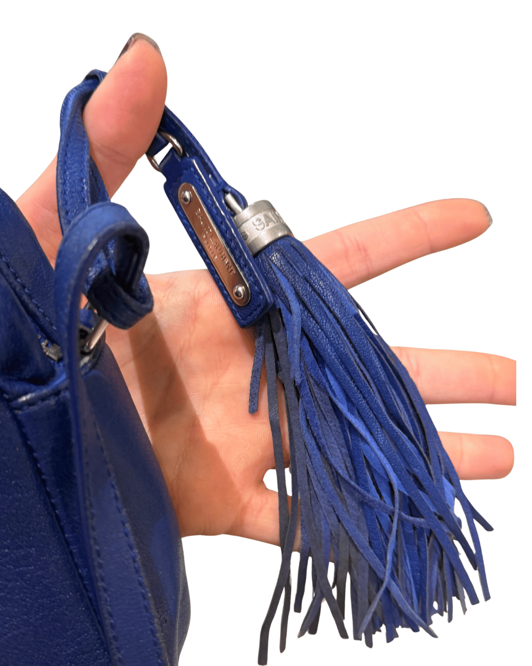 CAMERA BAG YSL BLU ELETTRICA