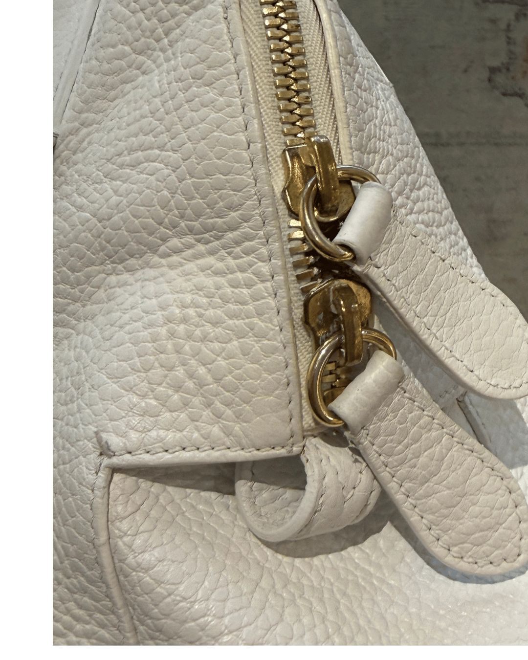 BORSA BURBERRY PELLE BIANCA MARTELLATA