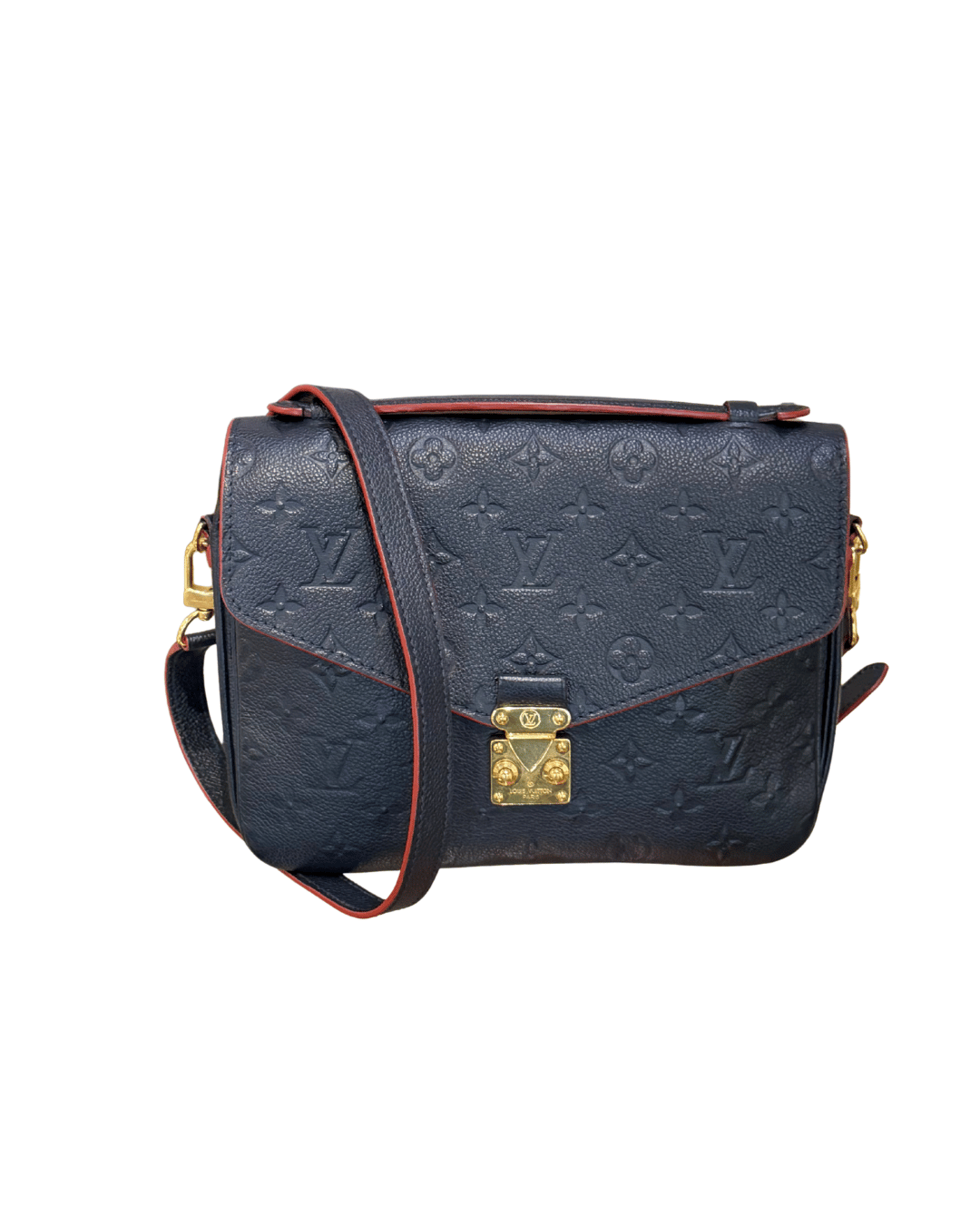 METIS PELLE BLU RIFINITURE ROSSE