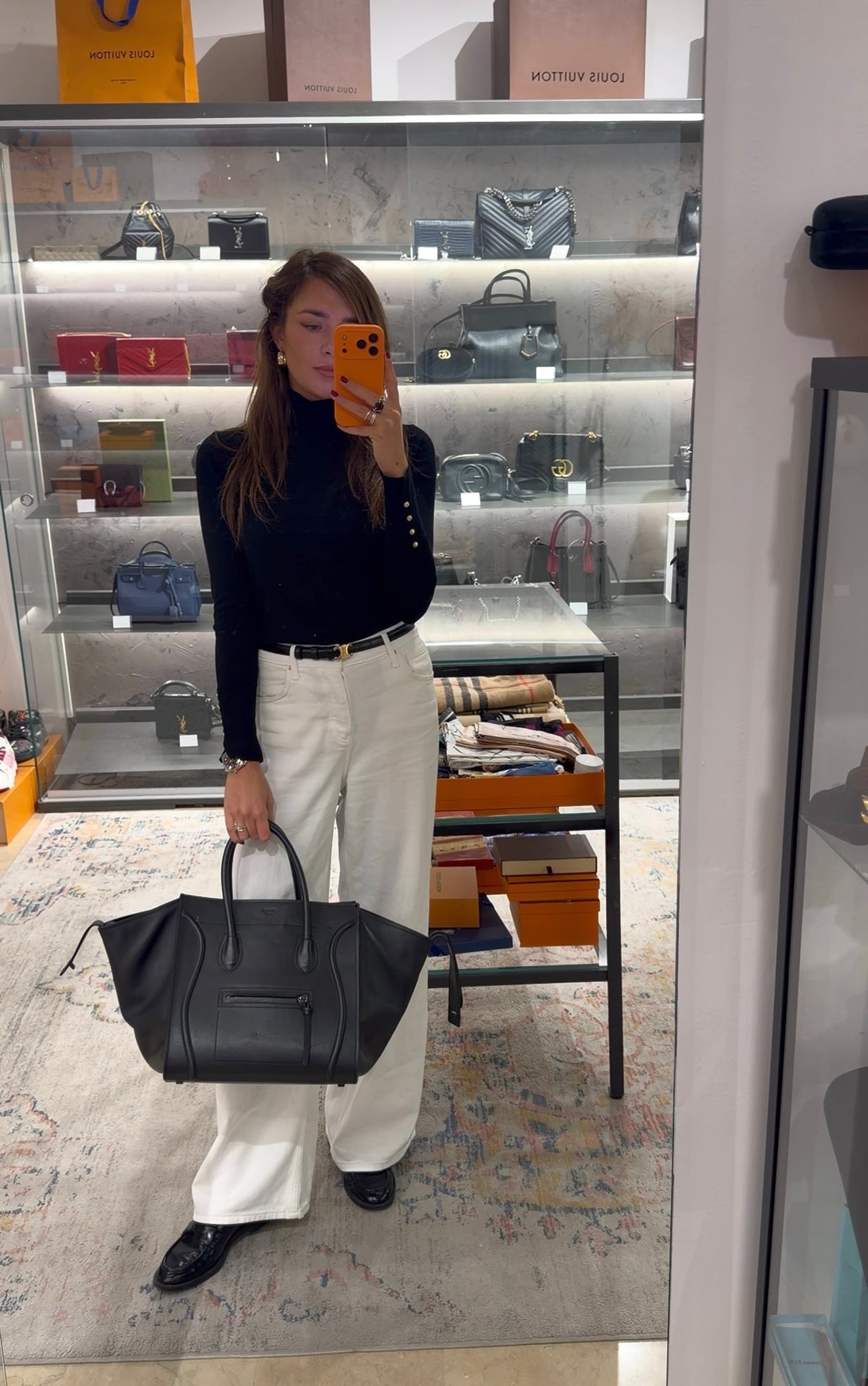 CELINE LUGGAGE PELLE NERA LARGE