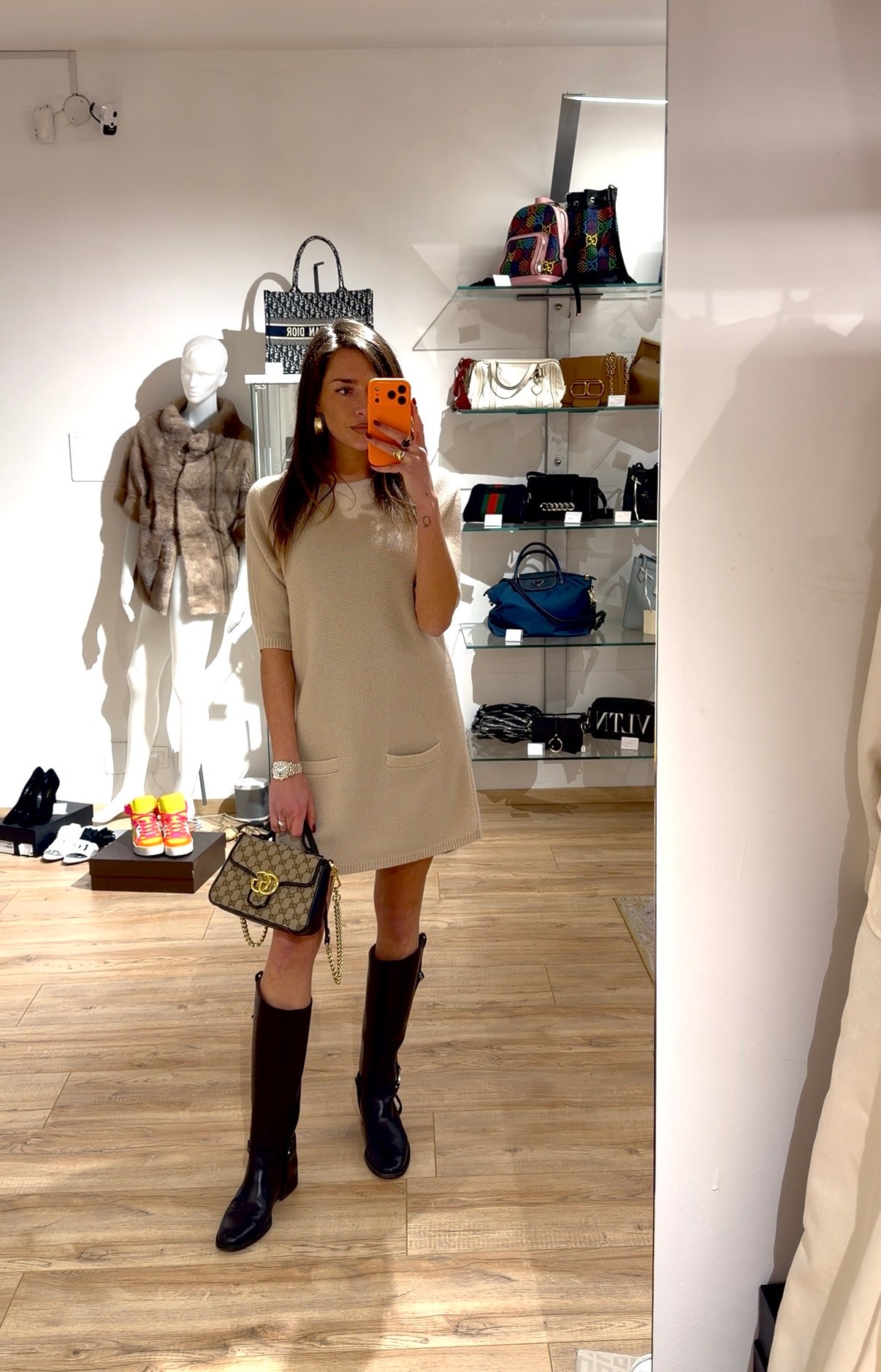 ABITO MAGLIA CHLOE 100% CASHMERE BEIGE