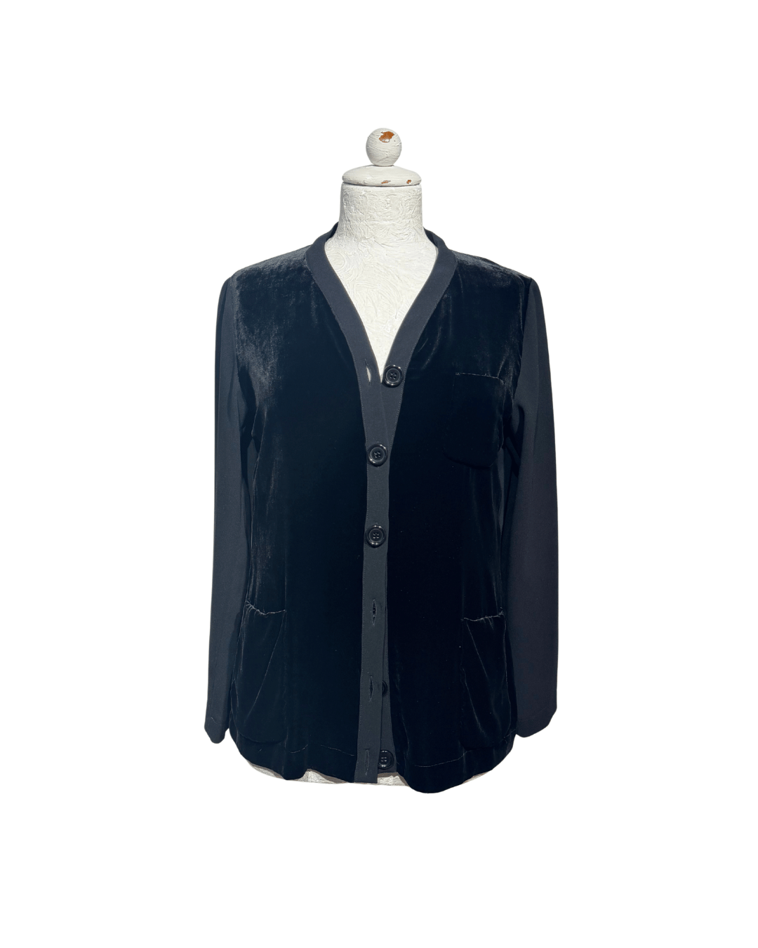 CARDIGAN ASPESI VELLUTO NERO BIMATERICO Tg 44