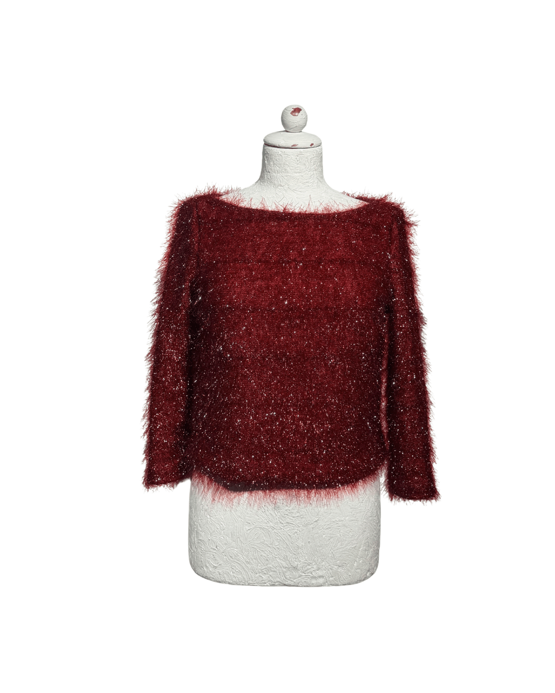 MAGLIA EYELASH GLITTER BORDEAUX Tg S