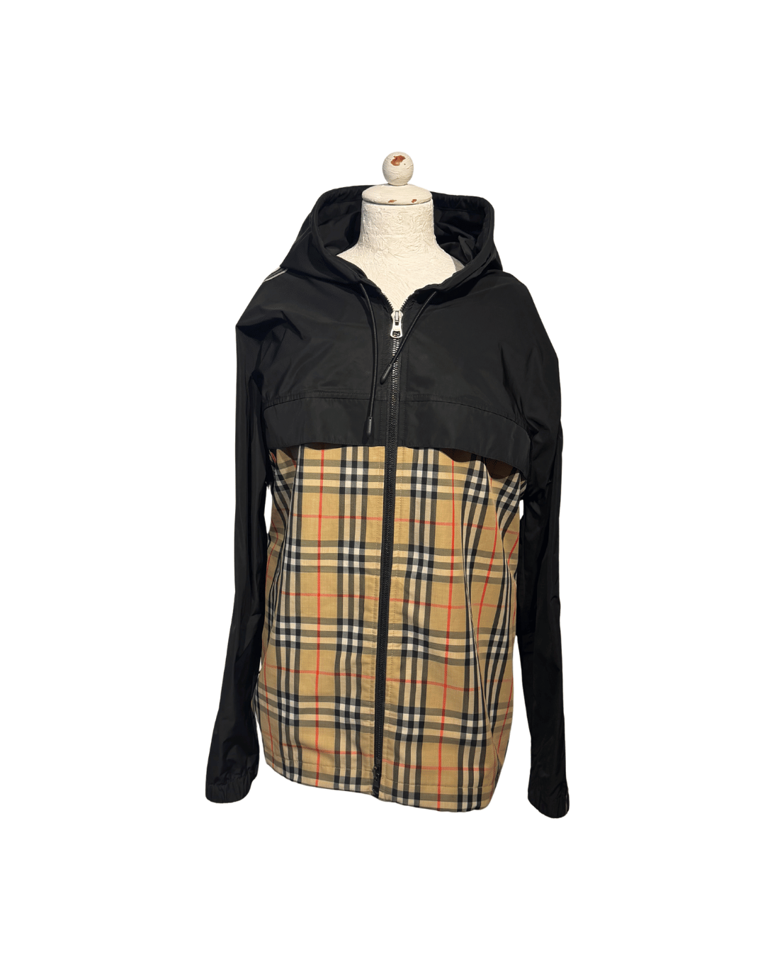 GIACCA A VENTO BURBERRY CON CAPPUCCIO TARTAN  Tg M