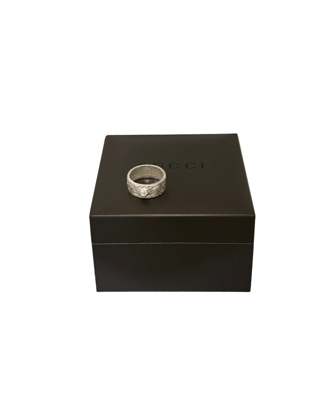 ANELLO GUCCI ARGENTO UOMO INCISIONE TIGRE