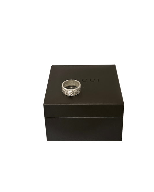 ANELLO GUCCI ARGENTO UOMO INCISIONE TIGRE
