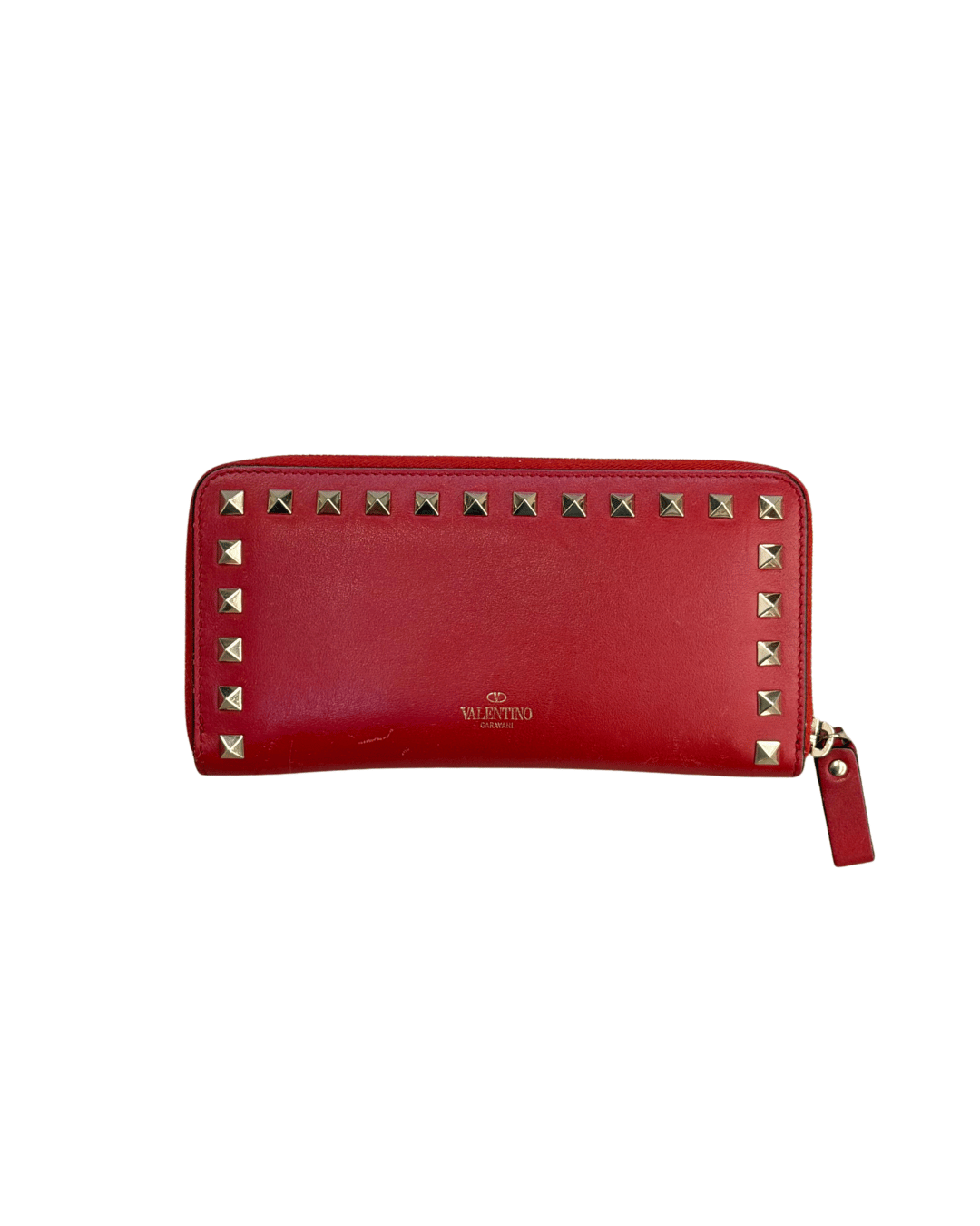 PORTAFOGLIO VALENTINO ROCKSTUD ZIP COLOR CILIEGIA