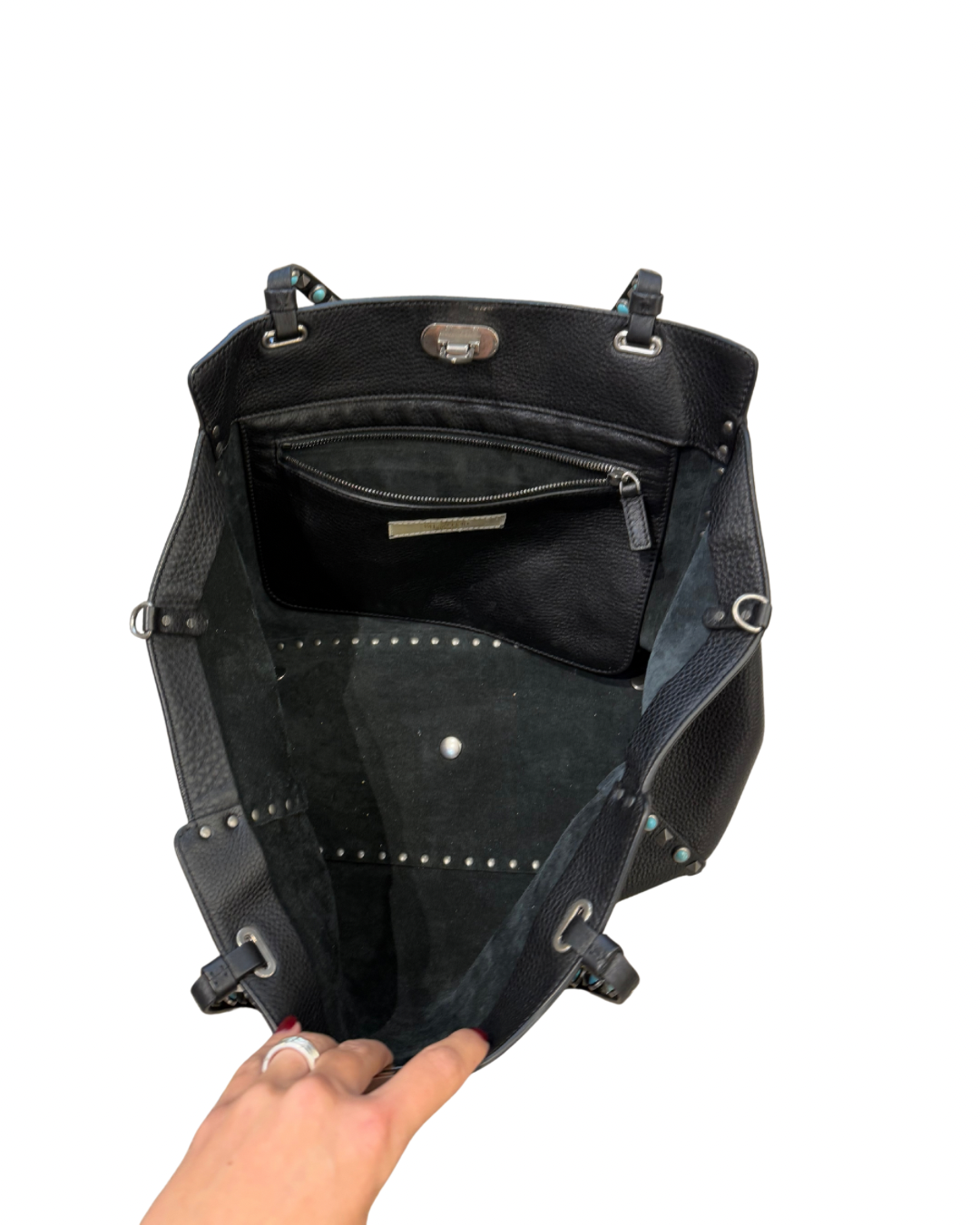 VALENTINO ROCKSTUD NERA BORCHIE TURCHESI