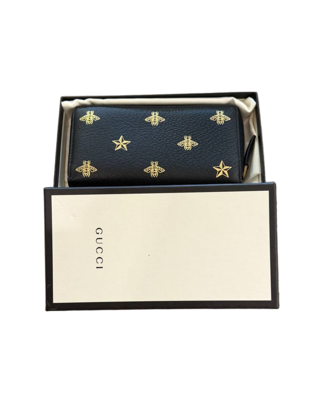 PORTAFOGLIO NERO GUCCI ANIMALIER BEE STAR