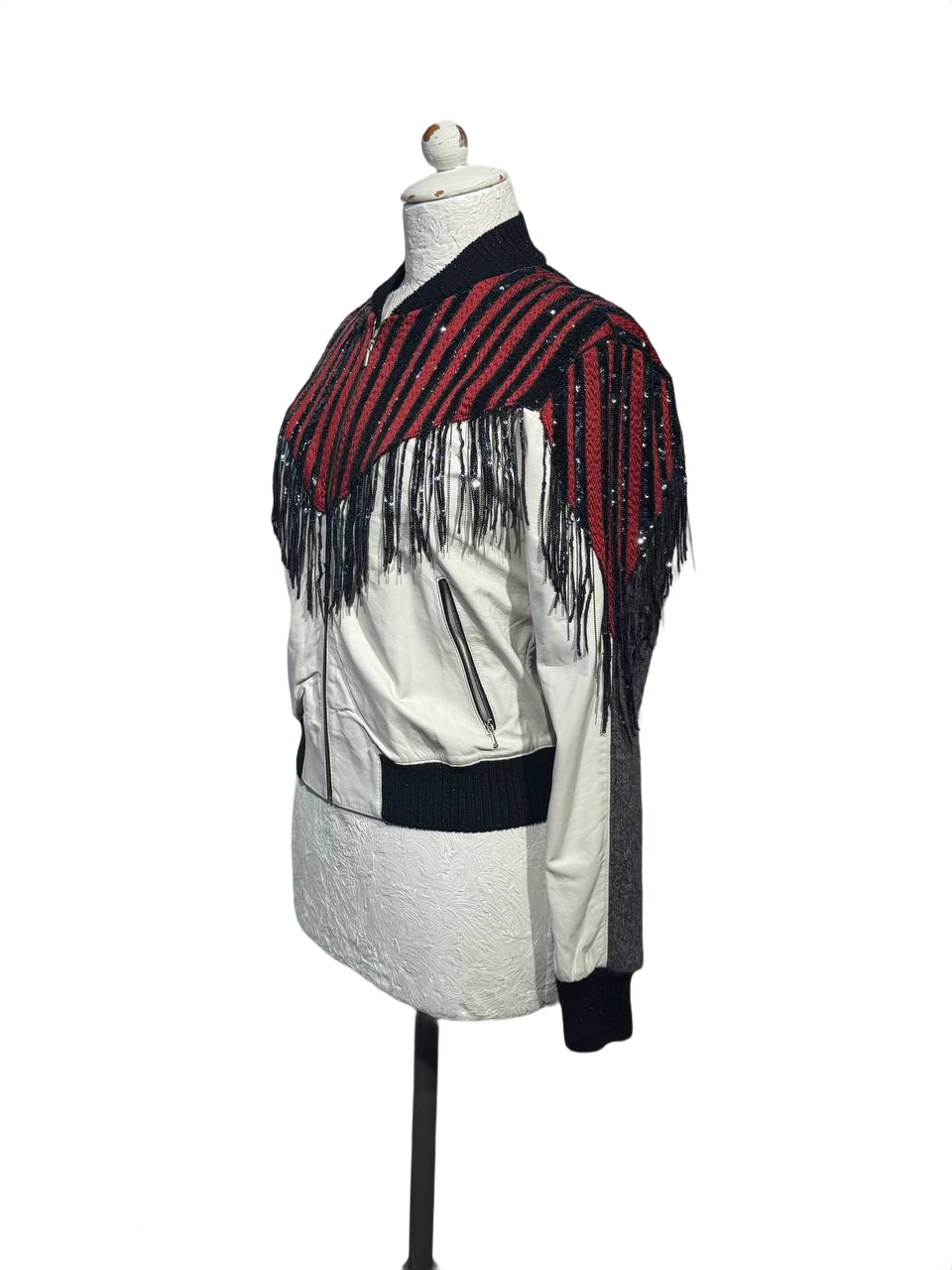 BOMBER AVIU FRANGE PAILLETTES Tg XS