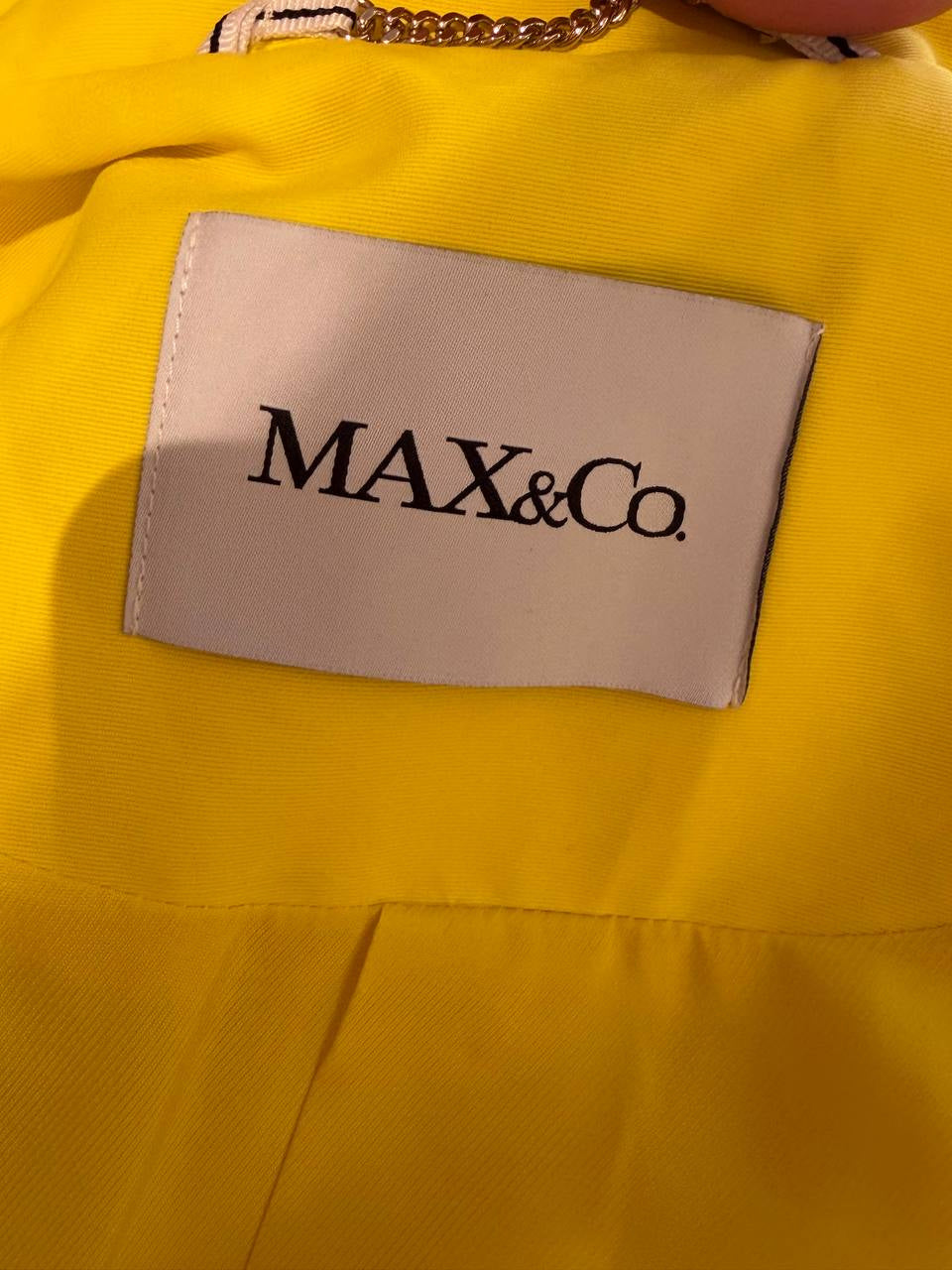 IMPERMEABILE MAX&CO GIALLO CON CINTURA Tg 46