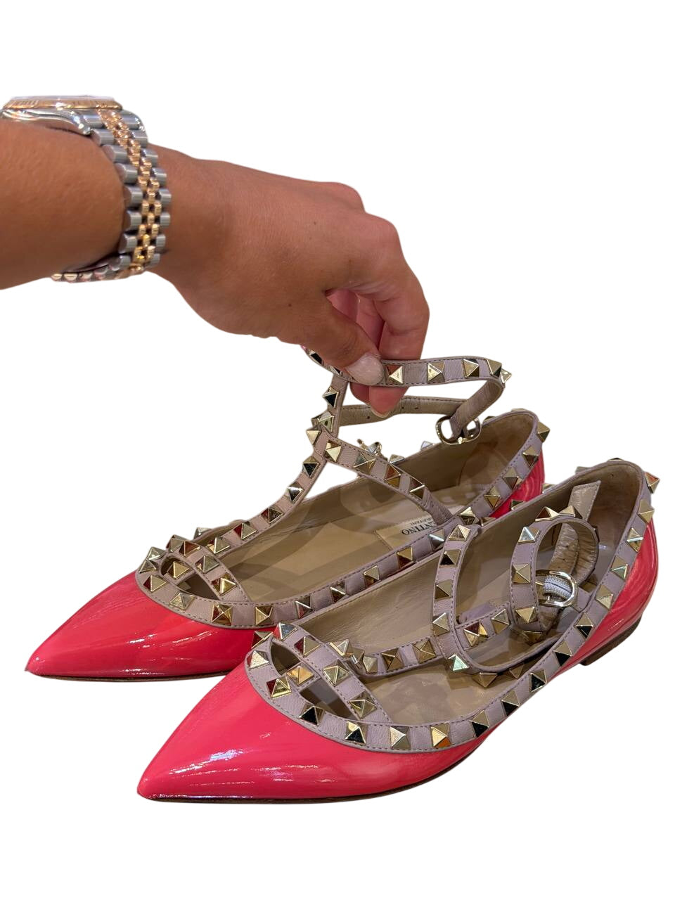 VALENTINO GARAVANI ROCKSTUD BALLERINA FUXIA Nr 35.5